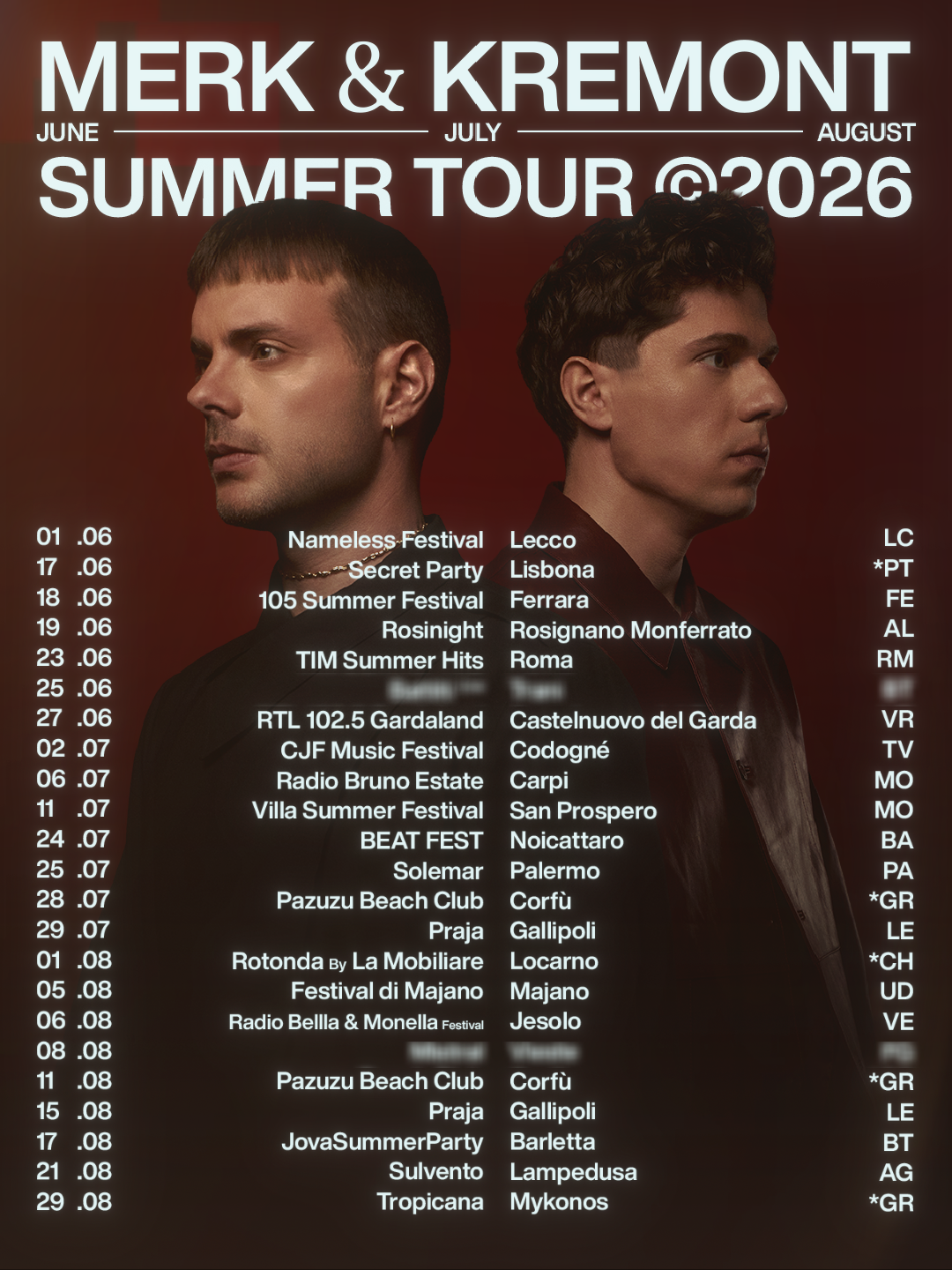 Merk & Kremont - Summer Tour 2026